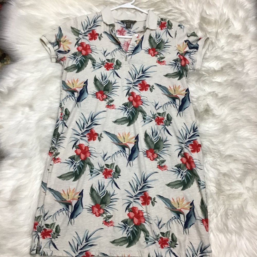 Tommy Bahama Collared Tee Shirt Dress Sz XS Hawaiian